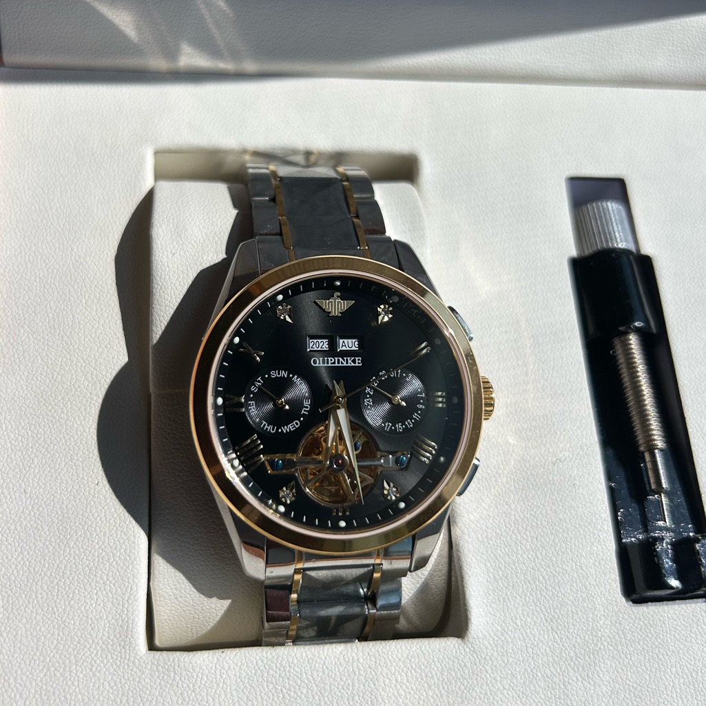 Oupinke 40mm Mechanical Watch - Stainless Steel, Waterproof. Model 3186